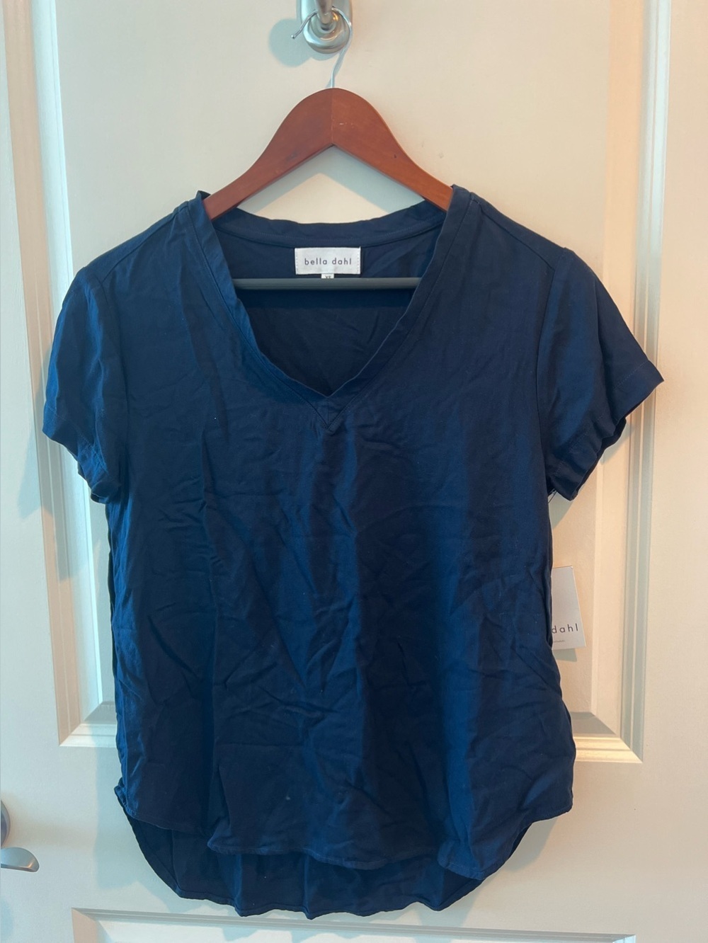 Bella Dahl Deep Navy V-Neck Short Sleeve Tee